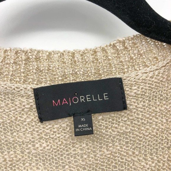 Majorelle Oatmeal Sandra Lurex Knit Front Tie Lightweight Sweater Cardigan - Picture 8 of 9